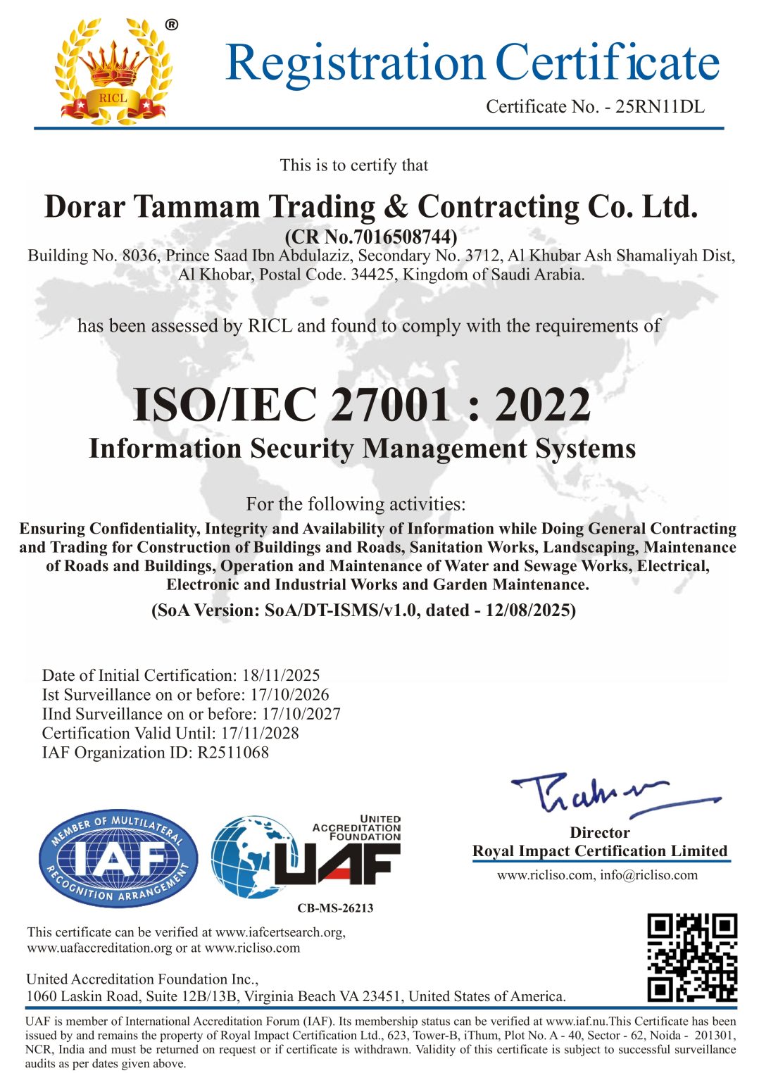 DTC Achieves ISO 27001:2022 Certification – Strengthening Our Information Security Management Standards