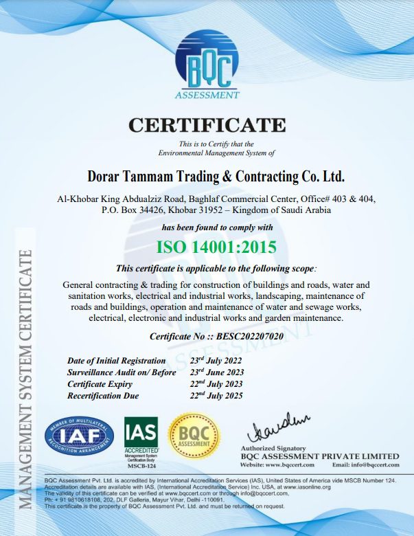 ISO 14001 environmentally certifie