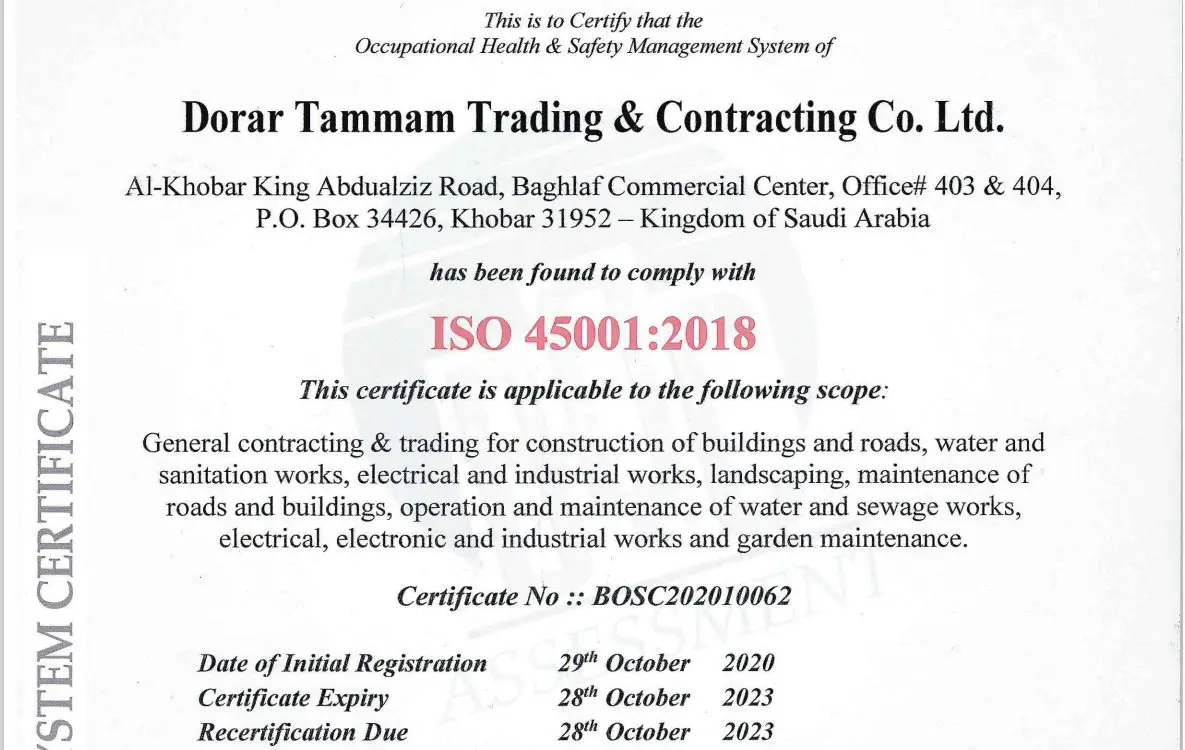 ISO 45001 Certification