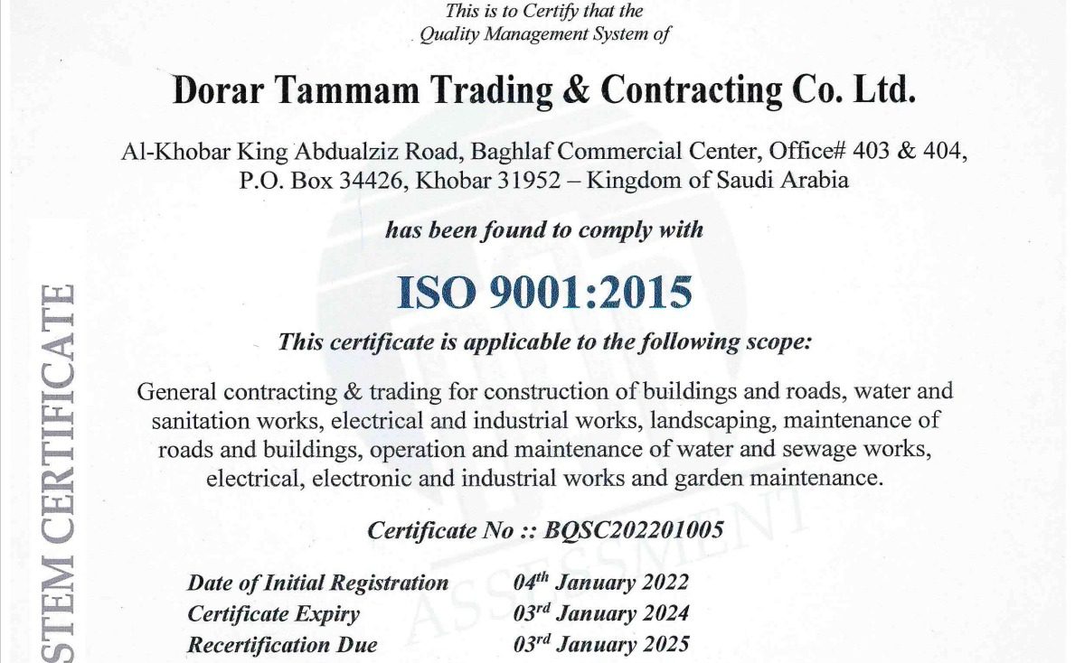 9001:2015 Certification