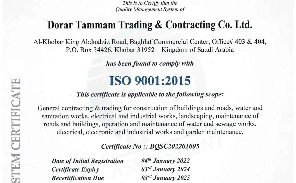 9001:2015 Certification