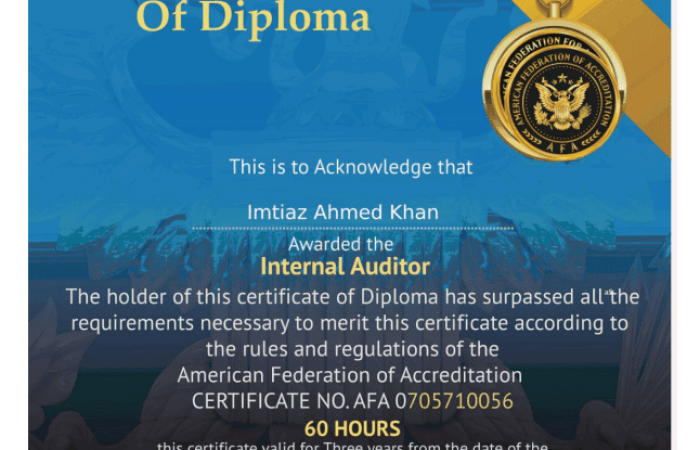 internal Auditor Certification