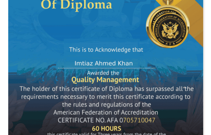 Quality Management Certification AFA