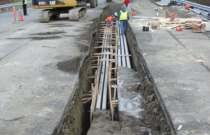underground utility installation